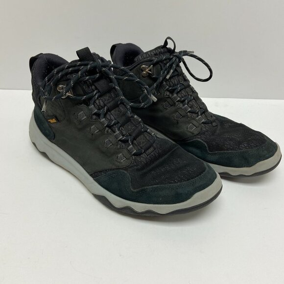 Teva Other - Teva Mens Arrowood Black Mid Top Lace Up Waterproof Outdoor Hiking Shoes Size 12